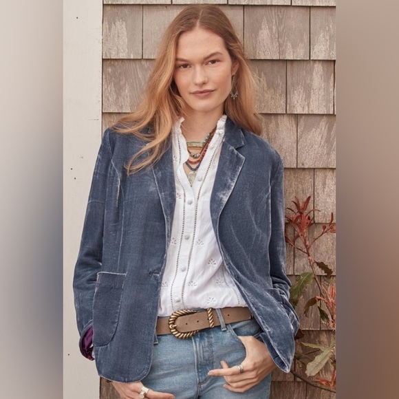 Sundance Beau Velvet Silk Blend Lined Floral Blazet Jacket Women’s Size 4 - Picture 2 of 14